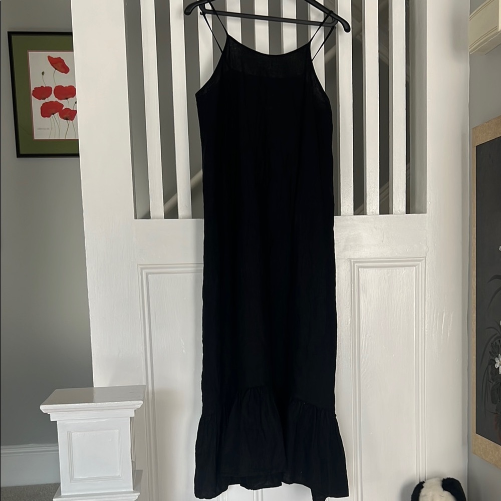 Bryn Walker Black Halter Slip Maxi Dress